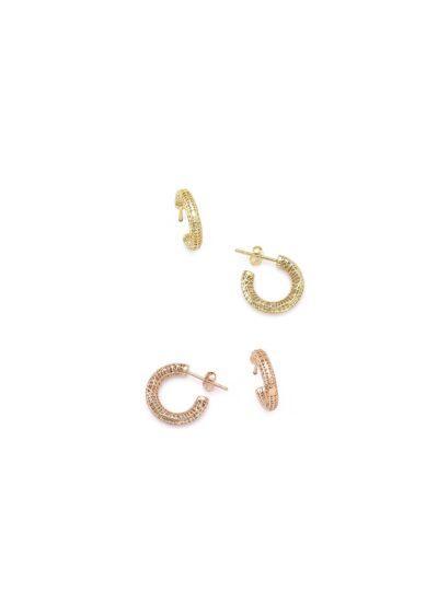 Ασημένια σκουλαρίκια τρισδιάστατοι κρίκοι 12-05-2655